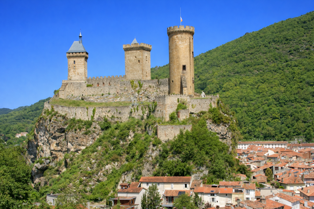 vacances dans les pyrénées en famille en Ariège. CHateau de foix