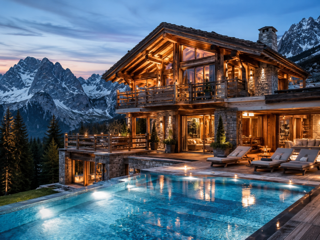 chalet avec piscine