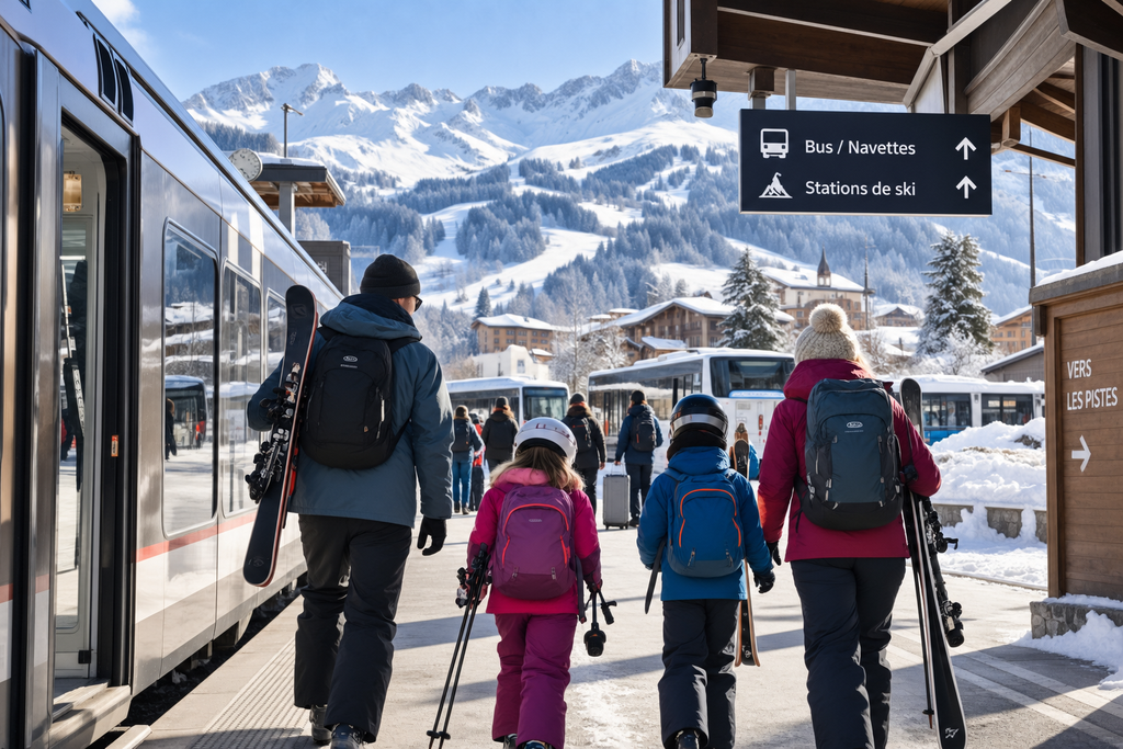 station de ski en train
